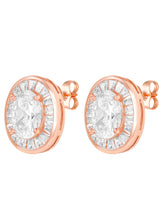 Peora Classic Oval Stud Earrings - Rose Gold