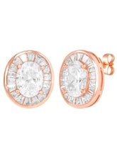 Peora Classic Oval Stud Earrings - Rose Gold