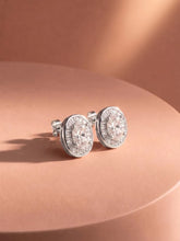 Peora Classic Oval Stud Earrings - Silver