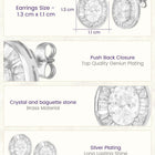 Peora Rhodium Plated Classic Oval Stud Earrings