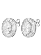 Peora Classic Oval Stud Earrings - Silver
