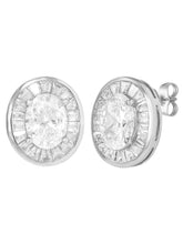 Peora Classic Oval Stud Earrings - Silver