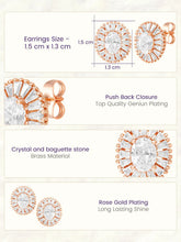 Peora Sunburst CZ Stud Earrings - Rose Gold
