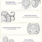Peora Rhodium Plated Sunburst CZ Stud Earrings