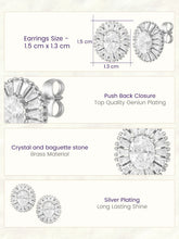 Peora Sunburst CZ Stud Earrings - Silver