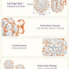Peora Crystal Flower Stud Earrings - Rose Gold