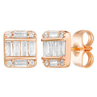 Peora Rose Gold Plated Designer Stud Earrings