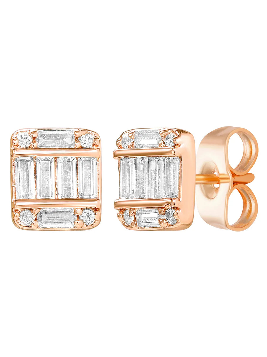 Peora Designer Stud Earrings - Rose Gold