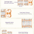 Peora Rose Gold Plated Designer Stud Earrings