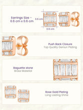 Peora Designer Stud Earrings - Rose Gold
