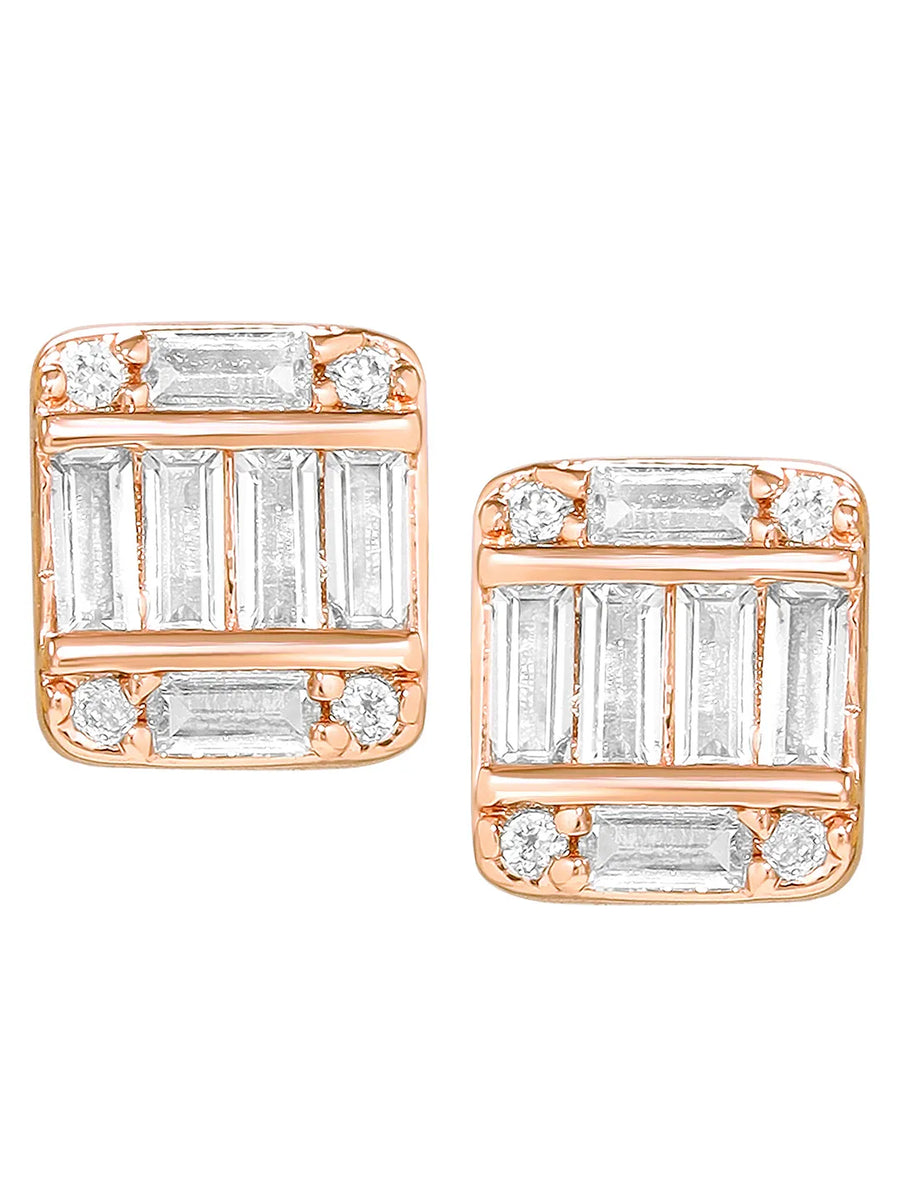 Peora Designer Stud Earrings - Rose Gold