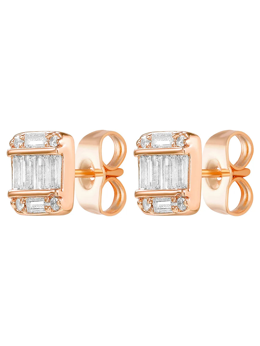 Peora Designer Stud Earrings - Rose Gold