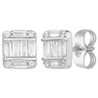 Peora Rhodium Plated Designer Stud Earrings