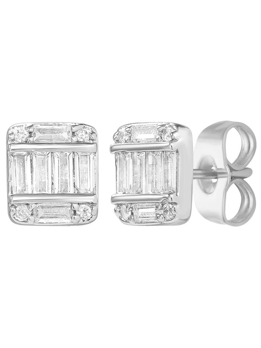 Peora Designer Stud Earrings - Silver