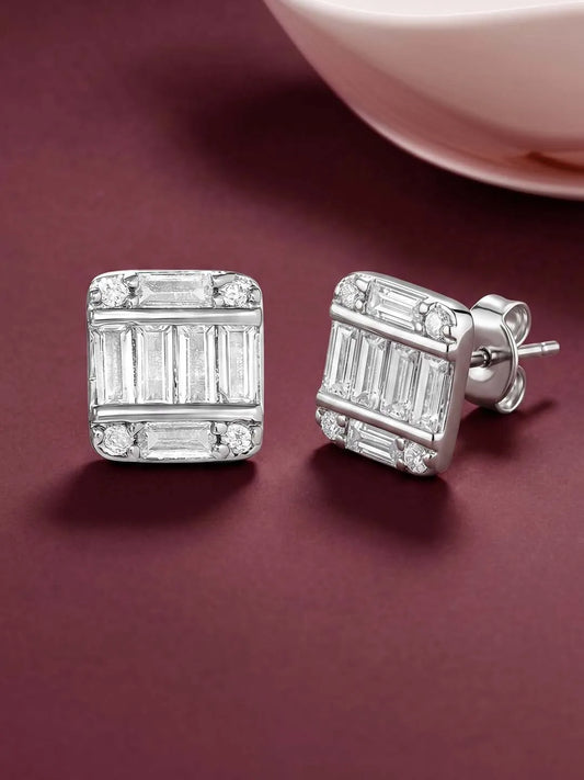 Peora Designer Stud Earrings - Silver