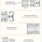 Peora Rhodium Plated Designer Stud Earrings