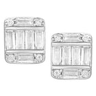 Peora Rhodium Plated Designer Stud Earrings