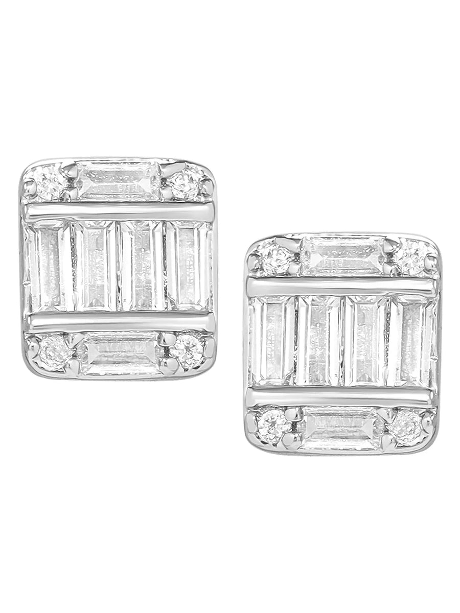 Peora Designer Stud Earrings - Silver