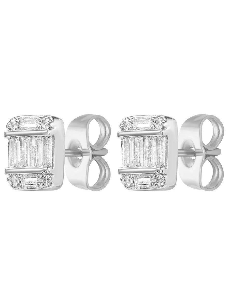 Peora Designer Stud Earrings - Silver