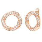 Peora Rose Gold Plated Interlocking CZ Stud Earrings