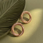 Peora Rose Gold Plated Interlocking CZ Stud Earrings
