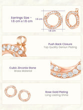Peora Interlocking CZ Stud Earrings - Rose Gold