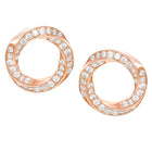 Peora Rose Gold Plated Interlocking CZ Stud Earrings