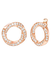 Peora Interlocking CZ Stud Earrings - Rose Gold