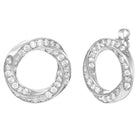 Peora Rhodium Plated Interlocking CZ Stud Earrings