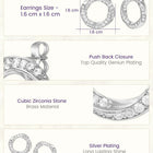 Peora Rhodium Plated Interlocking CZ Stud Earrings