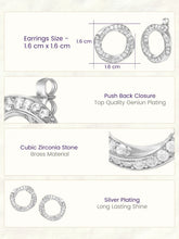 Peora Interlocking CZ Stud Earrings - Silver