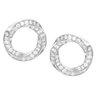Peora Rhodium Plated Interlocking CZ Stud Earrings
