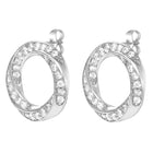 Peora Rhodium Plated Interlocking CZ Stud Earrings