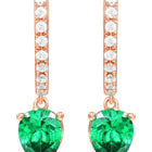 Peora Emerald CZ Hoop Earrings - Rose Gold