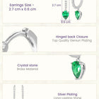 Peora Emerald CZ Hoop Earrings - Silver