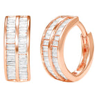 Peora Rose Gold Plated Luxe CZ Hoop Earrings