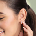 Peora Rose Gold Plated Luxe CZ Hoop Earrings