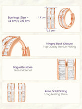 Peora Luxe CZ Hoop Earrings - Rose Gold