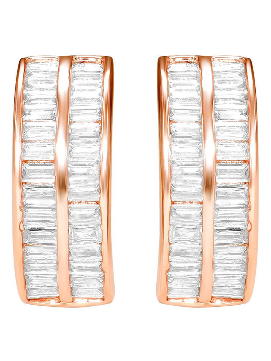 Peora Luxe CZ Hoop Earrings - Rose Gold