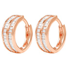 Peora Rose Gold Plated Luxe CZ Hoop Earrings