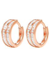 Peora Luxe CZ Hoop Earrings - Rose Gold