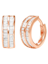 Peora Luxe CZ Hoop Earrings - Rose Gold