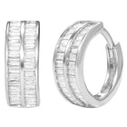 Peora Rhodium Plated Luxe CZ Hoop Earrings