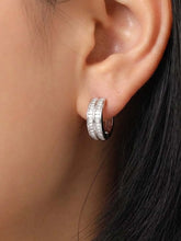 Peora Luxe CZ Hoop Earrings - Silver