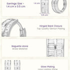 Peora Rhodium Plated Luxe CZ Hoop Earrings