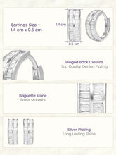 Peora Luxe CZ Hoop Earrings - Silver