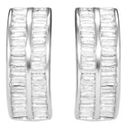 Peora Rhodium Plated Luxe CZ Hoop Earrings
