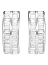 Peora Luxe CZ Hoop Earrings - Silver