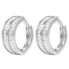 Peora Rhodium Plated Luxe CZ Hoop Earrings
