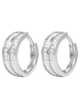 Peora Luxe CZ Hoop Earrings - Silver